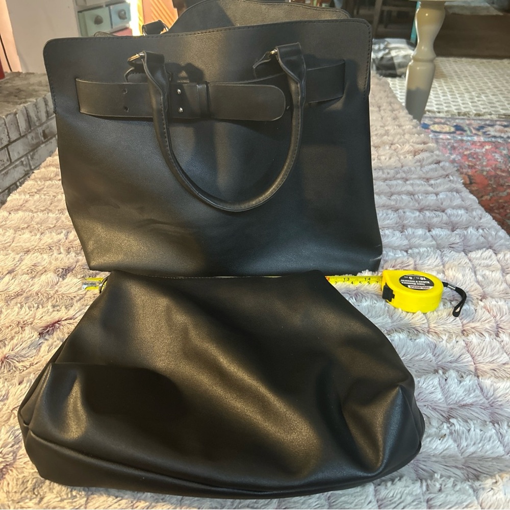 Leather Large 2 Piece Dark Brown Bag Unbranded, Priced For Quality Not Logo